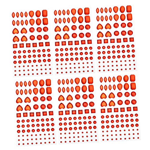 CLISPEED 6 Blätter Kristall-diamant-aufkleber Rosa Maniküre-diamanten Klein Kunsthandwerk Für Farbig Dekorativ Strassaufkleber Strasssteine Edelstein-aufkleber Basteln Rot Plastik von CLISPEED