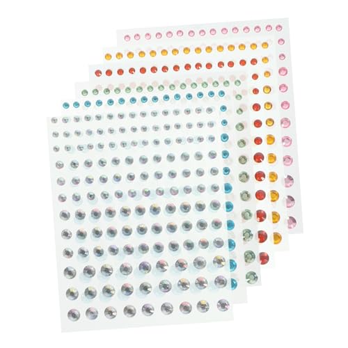 CLISPEED 6 Blätter Selbstklebende Aufkleber Bunte Glitzersteine Schmucksteine für Gesicht Festival Bastelbedarf mit Farben Weiß Blau Gelb Grün Rot CLISPEED 6 Blätter Selbstklebende Aufkleber Bunte Glitzersteine Schmucksteine für Gesicht Festival Bastelbedarf mit Farben Weiß Blau Gelb Grün Rot von CLISPEED