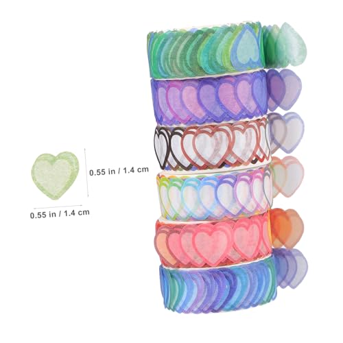 CLISPEED 6 Rollen Herzförmige Washi Masking Tapes Bunte Klebebänder für DIY Scrapbook Journal Planer Geschenkdekoration ohne Rückstände CLISPEED 6 Rollen Herzförmige Washi Masking Tapes Bunte Klebebänder für DIY Scrapbook Journal Planer Geschenkdekoration ohne Rückstände von CLISPEED