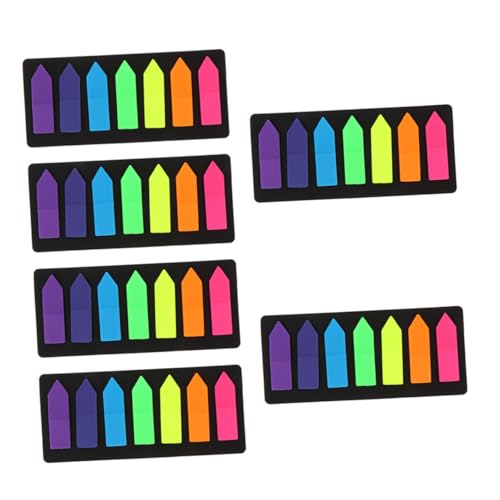 CLISPEED 6 Sätze Bunte Index Sticker Selbstklebend Multifunktionale Haftnotizen zum Markieren Abreißbare Memo Pads für Büro und Schule Praktische Kleine Notizzettel von CLISPEED