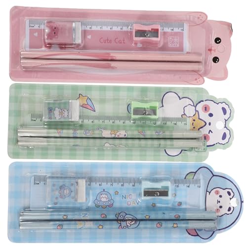 CLISPEED 6 Sätze Teiliges Stationery mit Handlichen Bleistiftspitzern Radiergummis und Lineal Manuelle Schreibwaren für Schule und Zuhause Buntes Geschenkset für Mädchen und Jungen CLISPEED 6 Sätze Teiliges Stationery mit Handlichen Bleistiftspitzern Radiergummis und Lineal Manuelle Schreibwaren für Schule und Zuhause Buntes Geschenkset für Mädchen und Jungen von CLISPEED