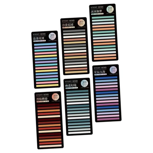 CLISPEED 6 Sätze Transparente Schmale Haftnotizen als Seitenmarker Klebezettel für Bücher Memo Pads Praktische Index Tabs für Schule Büro und Zuhause Vielseitig Einsetzbar Zufällige von CLISPEED