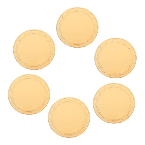 CLISPEED 6 Stück Blanko Metallmünzen Ø mit Goldplattiertem Spiegelrand Gravierbar und Uv Druckfähig Vielseitig für Diy Handwerk Reisegedenkmünzen Geburtstagsgeschenke und Sammlerstücke von CLISPEED