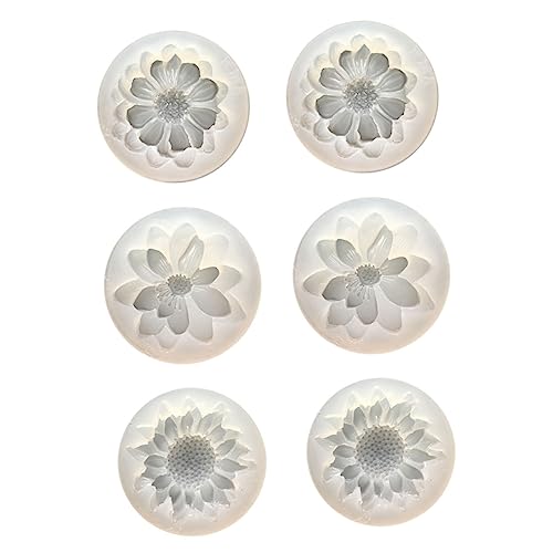 CLISPEED 6 Stück Blütenschimmel bastelzeug handwerkskunst silikongiesform giessform silikonformen airfryer Blume Form für Backen Party Rosenformen aus Silikon Dekorationsform Kieselgel Weiß von CLISPEED