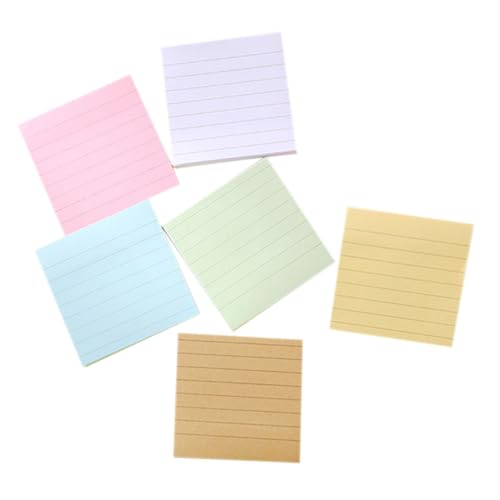 CLISPEED 6 Stück Farbige Liniierte Memo Pads Selbstklebend Kleine Notizzettel Praktische Haftnotizen für Büro Schule Zuhause Vielseitig Einsetzbar Handlich und Tragbar von CLISPEED