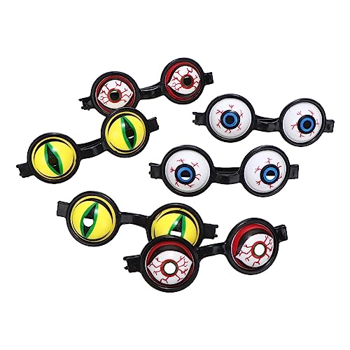 CLISPEED 6 Stück Halloween Brillen Lustige Partybrillen mit Gruseligen Motiven für Karneval und Geburtstag Unisex Wiederverwendbar Tragbar Einzigartiges Design für Festdekoration von CLISPEED