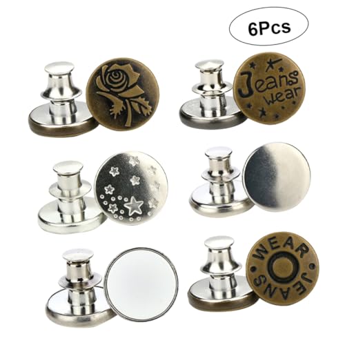 CLISPEED 6 Stück Teiliges Abnehmbare Jeansknöpfe aus Metall Dünne Taillen Clip Schnallen zum Sofortigen Verstellen Nagelfreier Hosenknopf Ersatz für Einfache Taillenreduzierung ohne Nähen CLISPEED 6 Stück Teiliges Abnehmbare Jeansknöpfe aus Metall Dünne Taillen Clip Schnallen zum Sofortigen Verstellen Nagelfreier Hosenknopf Ersatz für Einfache Taillenreduzierung ohne Nähen von CLISPEED