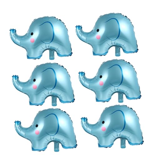 CLISPEED 6 Stück Teiliges Blauer Aluminium folienballons Elefant Wiederverwendbar Langlebig Einfach Aufzublasen als Partydekoration für Shower und Kindergeburtstag von CLISPEED