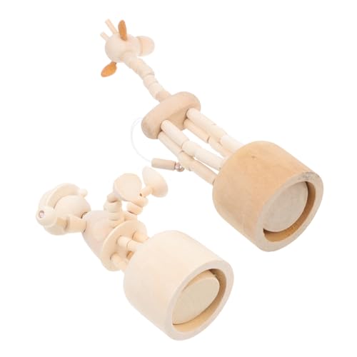 CLISPEED 6 Stück Teiliges DIY Holzornament Kreative Figuren aus Massivem Holz Inklusive Kleine Holzpuppen und Giraffen zum Bemalen und Basteln Langlebige Tischdekoration für von CLISPEED