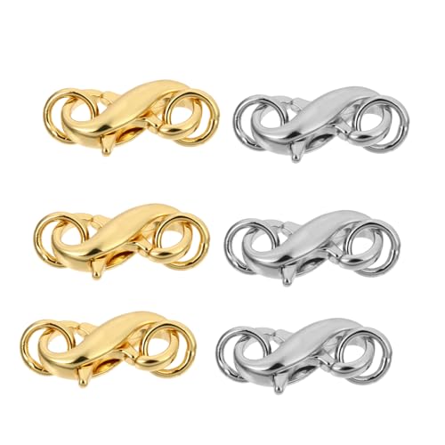 CLISPEED 6 Stück Teiliges DIY Schmuckzubehör Doppelköpfige Metall Lobster Clips für Armbänder und ca Gold und Silber für Kreative Schmuckherstellung CLISPEED 6 Stück Teiliges DIY Schmuckzubehör Doppelköpfige Metall Lobster Clips für Armbänder und ca Gold und Silber für Kreative Schmuckherstellung von CLISPEED