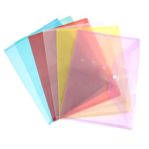 CLISPEED 6 Stück Teiliges Dokumententaschen Transparent mit Verstärktem Druckknopfverschluss Wasserabweisend Vielseitig für Büro Schule Zuhause Sichere Aufbewahrung von Papieren und Karten von CLISPEED