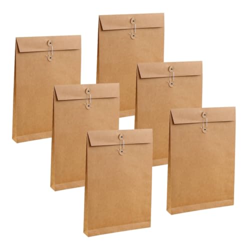 CLISPEED 6 Stück Teiliges Dokumententaschen aus Braunem Kraftpapier mit Quadratischem Boden Großer Business Organizer für Akten und Kleidung Vielseitige Aufbewahrungstasche für Büro und von CLISPEED