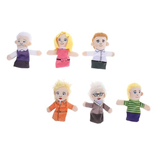 CLISPEED 6 Stück Teiliges Fingerpuppen Set Weiche Plüschfiguren Familien Handpuppen für Interaktives Geschichtenerzählen Lernspaß Partygeschenke von CLISPEED