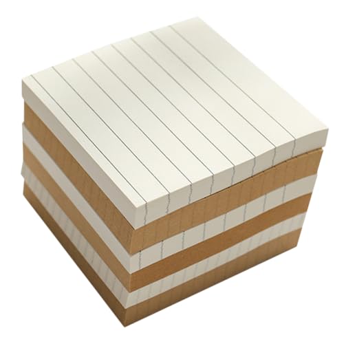 CLISPEED 6 Stück Teiliges Klebezettel Haftnotizen mit Ablösbarem Kleber Kleine Notizzettel für Büro und Schule Praktische Memo Pads in Weiß und Kraftpapier Liniertes Kariertes und Blanko von CLISPEED
