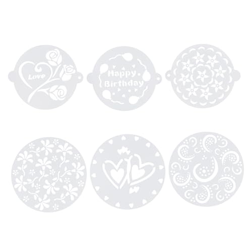 CLISPEED 6 Stück Teiliges Kunststoff Torten Schablonen für Backen und Dekoration Vielfältige Muster Wiederverwendbar Geeignet für Kuchen Mousse Cupcakes Kekse und Kaffeeverzierungen CLISPEED 6 Stück Teiliges Kunststoff Torten Schablonen für Backen und Dekoration Vielfältige Muster Wiederverwendbar Geeignet für Kuchen Mousse Cupcakes Kekse und Kaffeeverzierungen von CLISPEED