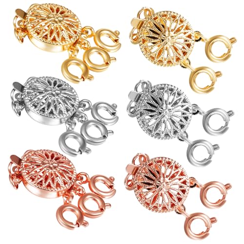 CLISPEED 6 Stück Teiliges Metall Ketten Layering Verschlüsse Dreifach Clip Trenner für Halsketten und Armbänder Langlebig Farbecht in Weiß Gold Roségold Installieren für DIY CLISPEED 6 Stück Teiliges Metall Ketten Layering Verschlüsse Dreifach Clip Trenner für Halsketten und Armbänder Langlebig Farbecht in Weiß Gold Roségold Installieren für DIY von CLISPEED