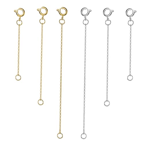 CLISPEED 6 Stück Teiliges Schmuckverlängerungsset mit Verschluss Kettenverlängerung in Gold und Platinfarbene Halsketten Armbandverlängerung Stabile Oberfläche für Damen DIY Schmuck CLISPEED 6 Stück Teiliges Schmuckverlängerungsset mit Verschluss Kettenverlängerung in Gold und Platinfarbene Halsketten Armbandverlängerung Stabile Oberfläche für Damen DIY Schmuck von CLISPEED