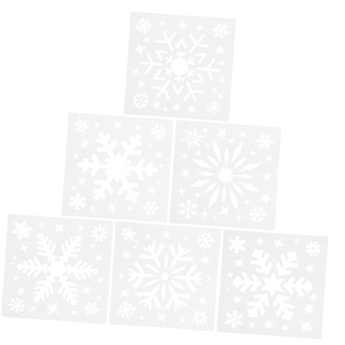 CLISPEED 6 Stück Teiliges Schneeflocken Malschablonen aus Flexiblem Langlebigem Kunststoff Wiederverwendbar Sicher Glatte Kanten Vielseitig für Wand DIY Weihnachtsdekoration CLISPEED 6 Stück Teiliges Schneeflocken Malschablonen aus Flexiblem Langlebigem Kunststoff Wiederverwendbar Sicher Glatte Kanten Vielseitig für Wand DIY Weihnachtsdekoration von CLISPEED