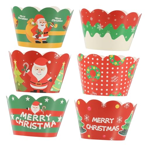 CLISPEED 6 Stück Teiliges Weihnachts Cupcake Deko Leichte Wraps mit Festlichen Xmas Mustern für Muffins Kuchen Partydekoration und Unvergessliche Fotos bei Weihnachten Karneval CLISPEED 6 Stück Teiliges Weihnachts Cupcake Deko Leichte Wraps mit Festlichen Xmas Mustern für Muffins Kuchen Partydekoration und Unvergessliche Fotos bei Weihnachten Karneval von CLISPEED