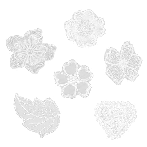 CLISPEED 6 Stück Teiliges Weiße Spitzen Stickapplikationen Näh Patches zum Aufnähen Handgefertigte DIY Kleidung Dekoration Vielseitig für Kostüme Schals Mützen und Textilien CLISPEED 6 Stück Teiliges Weiße Spitzen Stickapplikationen Näh Patches zum Aufnähen Handgefertigte DIY Kleidung Dekoration Vielseitig für Kostüme Schals Mützen und Textilien von CLISPEED