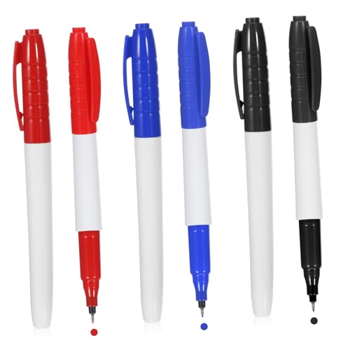 CLISPEED 6 Stück Whiteboard Marker Spitze Löschbar Wasserbasiert Langlebig für Büro Schule Zuhause Praktische Dry Erase Stifte in Blau Schwarz Rot von CLISPEED