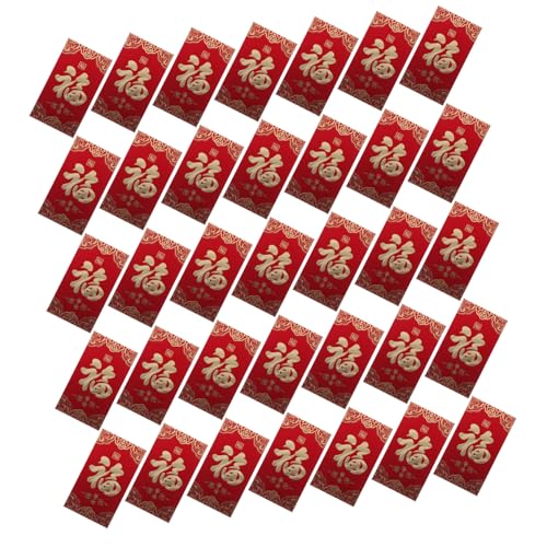 CLISPEED 60 Stück Chinesische Neujahrs-rote Umschläge Fu Zeichen Glücksgeldumschläge für Hochzeit Geburtstag Frühlingsfest Einzeln Verpackt Symbolisch Vielseitig Einsetzbar von CLISPEED