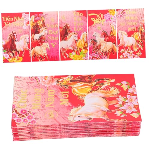 CLISPEED 60 Stück Rote Umschläge für das Frühjahrsfest des des Pferdes Chinesische Umschläge für Geld Hong Bao Glücksgeldpakete roter Umschlag rotes paket Papier von CLISPEED