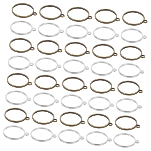 CLISPEED 60 Stück Runde Offene Lünette Charms aus Langlebiger Legierung Hohle Rahmenanhänger für DIY Schmuckherstellung Geeignet für Harz Gepresste Blumen Halsketten und Ohrringe CLISPEED 60 Stück Runde Offene Lünette Charms aus Langlebiger Legierung Hohle Rahmenanhänger für DIY Schmuckherstellung Geeignet für Harz Gepresste Blumen Halsketten und Ohrringe von CLISPEED