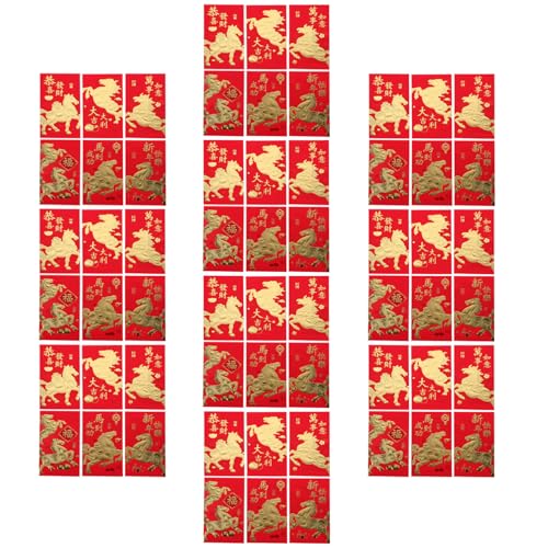 CLISPEED 60 Stück Teiliges Rote Umschläge Jahr Des Pferdes Spring Festival Briefumschläge Aus Stabiler Papierqualität Mit Traditionellem Glücksdesign Für Neujahrsfeierlichkeiten von CLISPEED