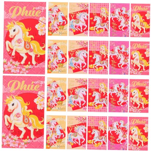 CLISPEED 60 Stück Vietnamese Year Envelopes Jahr Des Pferdes Papierli Xi Umschläge für Geldgeschenke Lunar Year Festliche Geldbeutel mit Traditionellem Vietnamesischem Muster von CLISPEED