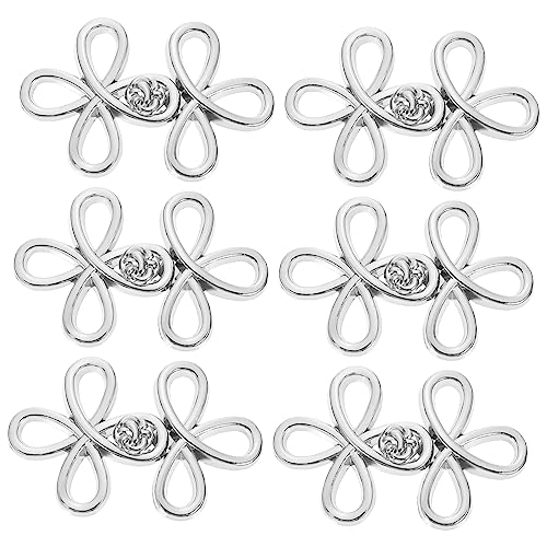 CLISPEED 6Paare Chinesische Knotenknöpfe Silberne Metallverschlüsse für Trachtenmode DIY Bekleidungsaccessoires für Cheongsam und Mäntel Langlebig und Atmungsaktiv Pack CLISPEED 6Paare Chinesische Knotenknöpfe Silberne Metallverschlüsse für Trachtenmode DIY Bekleidungsaccessoires für Cheongsam und Mäntel Langlebig und Atmungsaktiv Pack von CLISPEED