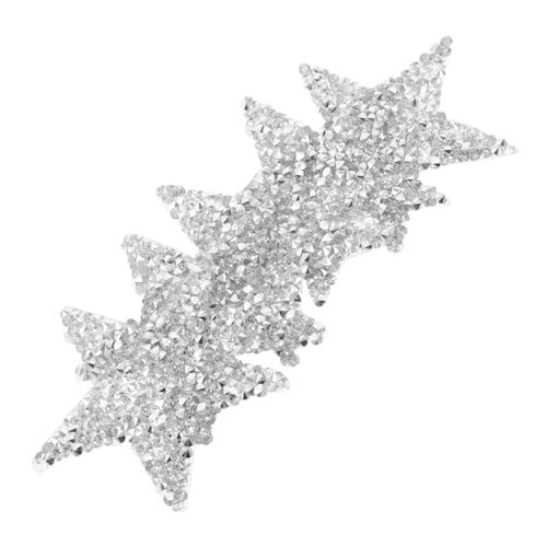 CLISPEED 6Stücke Strass Stern Aufbügler Selbstklebende Glitzer Applikationen für DIY Dekoration und Kleidungsreparatur für Textilien von CLISPEED