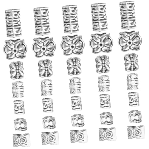 CLISPEED 7 Packungen Metall Abstandshalter Perlen in Antik silber Große Lochperlen für Armband Schmuckherstellung DIY Schmuckperlen Zubehör für Halsketten und Bastelprojekte von CLISPEED
