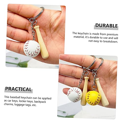 CLISPEED 7stücke Mini Baseball Schlüsselanhänger Holzschläger Sport Schlüsselanhänger Zum Aufhängen Für Fans von CLISPEED