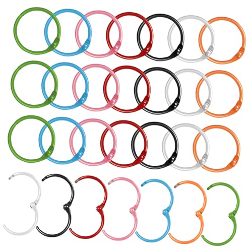 CLISPEED 70 Stück Teiliges Bunte Metall Buchbinderinge Schlüsselanhänger Ringe mit Sicherem Verschluss und Langlebig Vielseitig für Scrapbooking Karteikarten und Loose Leaf Organizer von CLISPEED