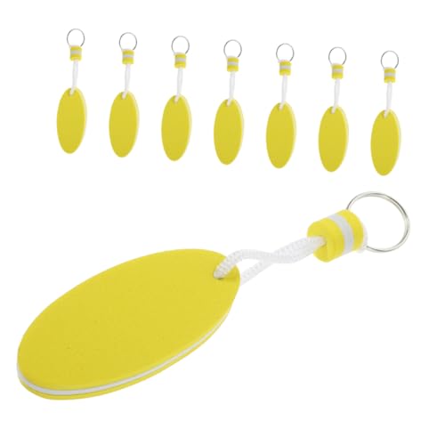 CLISPEED 8 Stück Teiliges Eva Schwimmender Schlüsselanhänger Oval Leicht Wasserfest für Kajak Kanu Boot Angeln Outdoor Wassersport Zubehör Gelb CLISPEED 8 Stück Teiliges Eva Schwimmender Schlüsselanhänger Oval Leicht Wasserfest für Kajak Kanu Boot Angeln Outdoor Wassersport Zubehör Gelb von CLISPEED