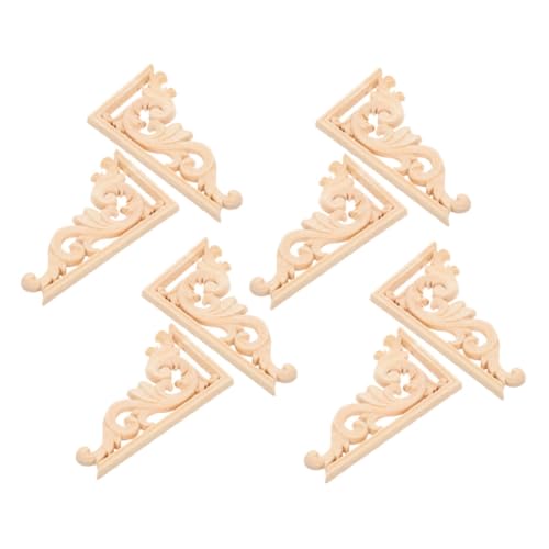 CLISPEED 8 Stück Teiliges Holzapplikationen Handgeschnitzte Unbemalte Eckornamente aus Massivem Holz für Möbeldekoration Europäischer Stil Geeignet für Schranktüren Bettrahmen Spiegel DIY CLISPEED 8 Stück Teiliges Holzapplikationen Handgeschnitzte Unbemalte Eckornamente aus Massivem Holz für Möbeldekoration Europäischer Stil Geeignet für Schranktüren Bettrahmen Spiegel DIY von CLISPEED