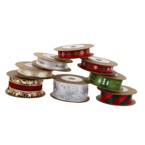 CLISPEED 8 Stück Teiliges Weihnachtsband Farbenfrohes Geschenkband für Weihnachtsdekoration Langlebiges Ripsband für Geschenkverpackung Basteln und Festliche Tischdeko CLISPEED 8 Stück Teiliges Weihnachtsband Farbenfrohes Geschenkband für Weihnachtsdekoration Langlebiges Ripsband für Geschenkverpackung Basteln und Festliche Tischdeko von CLISPEED