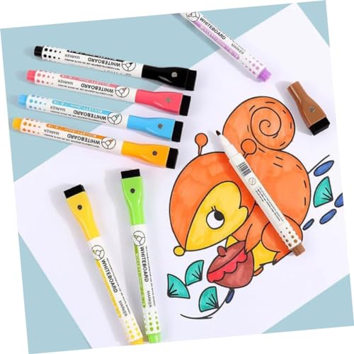 CLISPEED 8 Stück Teiliges Whiteboard Marker mit Radiergummi Magnetisch Haftende Abwischbare Whiteboard Stifte in Farben Wasserbasierte Tinte für Schule Büro und Zuhause Sichere von CLISPEED