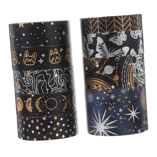 CLISPEED 9 Rollen Washi Tape mit Sternenhimmel motiven DIY Scrapbooking Dekoratives Klebeband Leichte Einfache Anwendung für Tagebuch Basteln Geschenke und Planer von CLISPEED