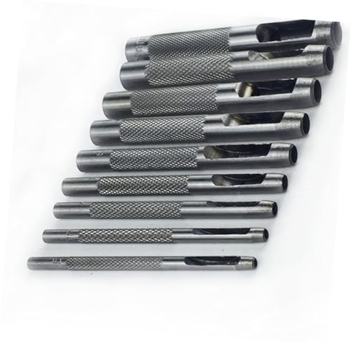 CLISPEED 9 Stück Teiliges Lederlochstanzen Gehärtetem Lochgrößen Präzise Locheisen für Gürtel Ledertaschen DIY Lederhandwerk Langlebiges Punch Werkzeug von CLISPEED