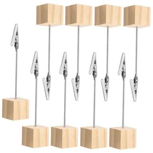 CLISPEED 9 Stück Teiliges Tischkartenhalter aus Holz mit Stabilem Würfelsockel Multifunktionale Memo Fotoklammern für Notizen Fotos und Tischnummern Praktische Schreibtisch organizer in CLISPEED 9 Stück Teiliges Tischkartenhalter aus Holz mit Stabilem Würfelsockel Multifunktionale Memo Fotoklammern für Notizen Fotos und Tischnummern Praktische Schreibtisch organizer in von CLISPEED