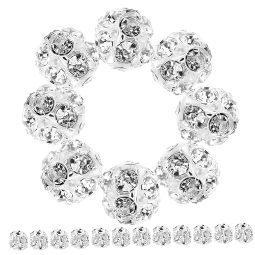 CLISPEED 90 Stück DIY Schmuckperlen Strass Abstandshalter Perlen Silberfarben für Armband Halskette Basteln mit Glatter Oberfläche und Buntem Mix CLISPEED 90 Stück DIY Schmuckperlen Strass Abstandshalter Perlen Silberfarben für Armband Halskette Basteln mit Glatter Oberfläche und Buntem Mix von CLISPEED