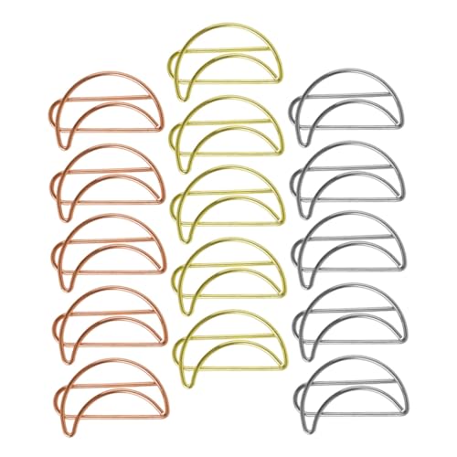 CLISPEED 90 Stück Mondförmige Metall Büroklammern mit Elektroplattierter Oberfläche Versatile Lesezeichen und Memo Clips für Schule Büro und Zuhause Kreative Papierhalter in Gold Roségold von CLISPEED