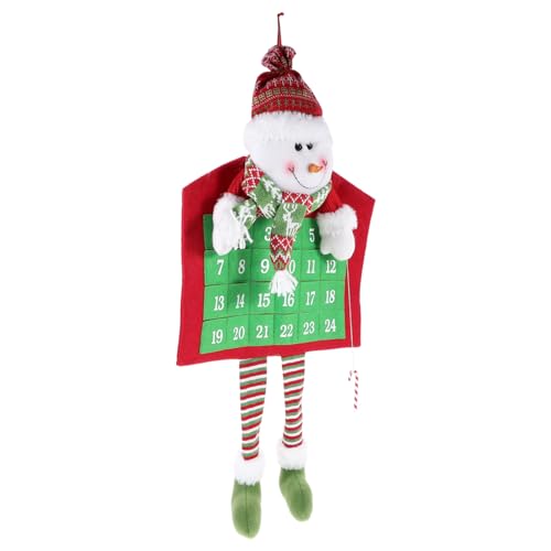 CLISPEED Adventskalender Schneemann Hängekalender Weihnachtsdeko aus Strickstoff Langlebig Dekorativ für Wand Türrahmen Wohnzimmer Weihnachtscountdown und Festliche Raumgestaltung von CLISPEED