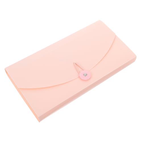 CLISPEED Aktenordner mit Fächern Tragbare Faltbare Dokumententasche für Schule und Büro für Belege und Rechnungen Robustes Bruchsicheres Material Rosa von CLISPEED