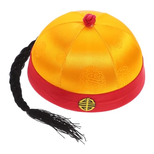 CLISPEED Alter Hut Rollenspiel Mit Chinesischem Hut Chinesisches Kostüm Für Männer Chinesische Hüte Für Männer Chinesischer Kostümhut Chinesischer Kostümkaiserhut Brokatstoff von CLISPEED