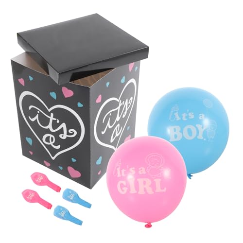 CLISPEED Babyparty Gender Reveal Box aus Papier und Schwarz mit It's A Aufdruck Blauen und Pinken Luftballons Kreative und Dekobox für Gender Reveal und Shower Feiern CLISPEED Babyparty Gender Reveal Box aus Papier und Schwarz mit It's A Aufdruck Blauen und Pinken Luftballons Kreative und Dekobox für Gender Reveal und Shower Feiern von CLISPEED
