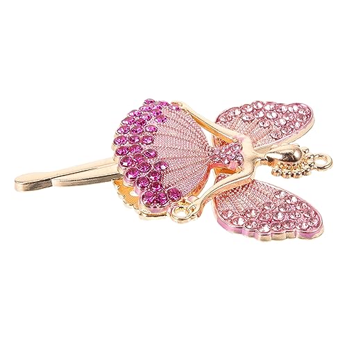 CLISPEED Ballerina Applikation Patch mit Funkelnden Strasssteinen DIY Mädchen Aufnäher für Kleidung Langlebige Metallverzierung zum Annähen oder Kleben Süßes Tanzmotiv in Rosa von CLISPEED