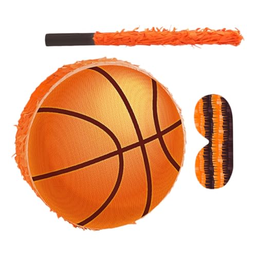 CLISPEED Basketball Pinata Partyspiel mit Augenbinde Konfetti Sports Party Dekoration für Kindergeburtstag Sportthemen Geburtstagsspiele und Partyzubehör von CLISPEED
